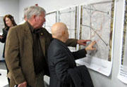 local representatives reviewing station area maps