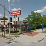 Walgreens and bus stop at Linwood and Prospect in Kansas City, Mo.
