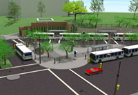 Rendering of transit center improvements at 7th Street and Minnesota Avenue 