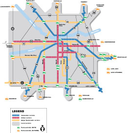 Park-and-ride locations map