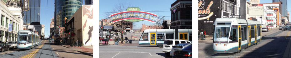 renderings of streetcar operating in downtown Kansas City